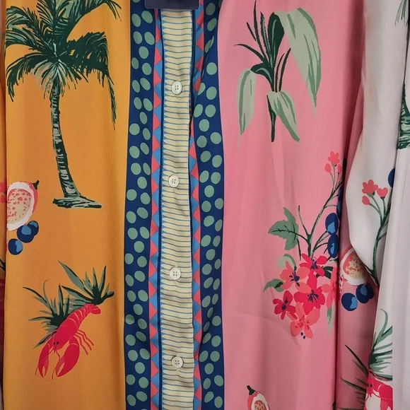 NWT 2PC Skies Are Blue Coordinating Border Print Long Sleeve Blouse/Jacket (2X) - Picture 4 of 13